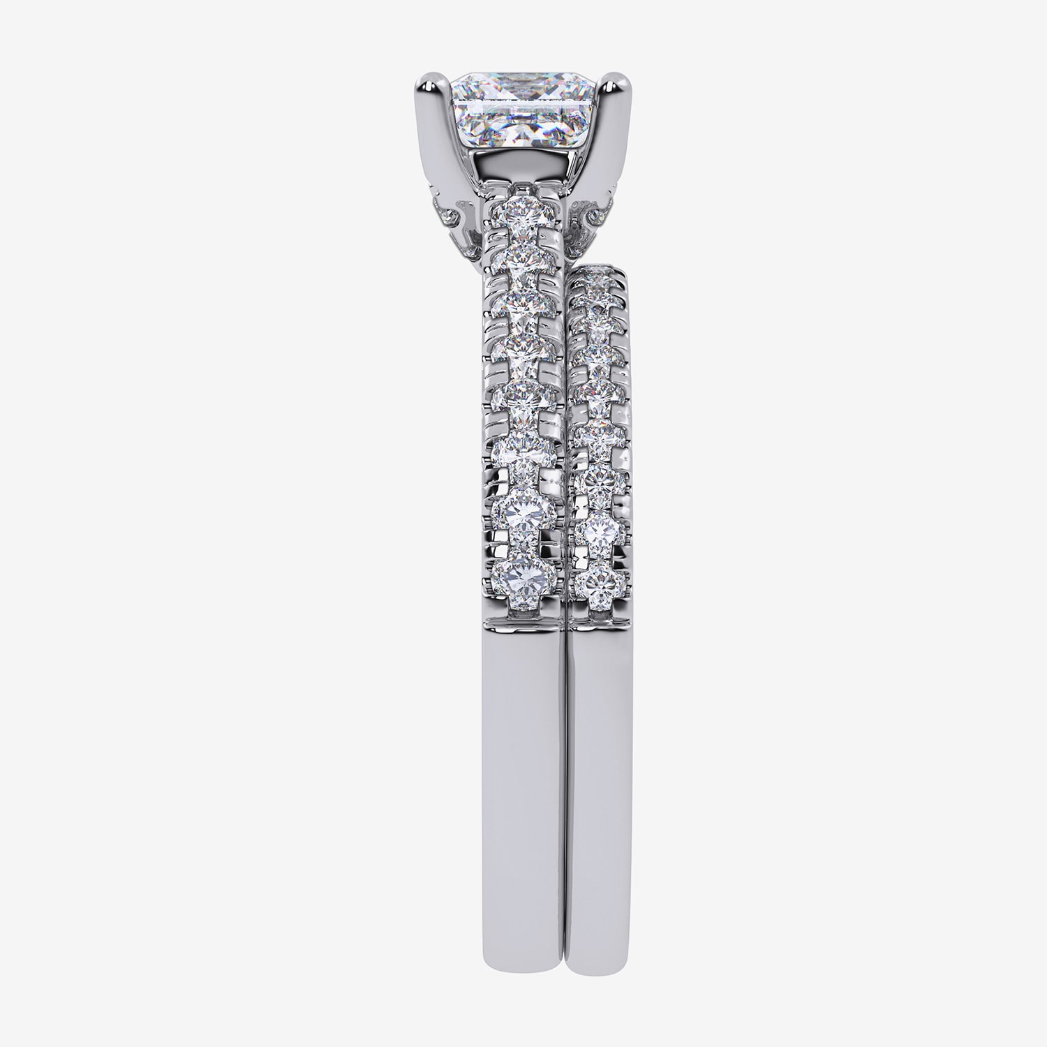 G/Vs2-Si1 Womens 2 1/2 CT. T.W. Lab Grown White Diamond 10K Gold Side Stone Bridal Set