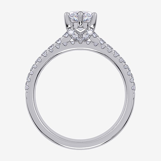 (G / Vs2-Si1) Womens 1 CT. T.W. Lab Grown White Diamond 10K Gold Marquise Side Stone Bridal Set