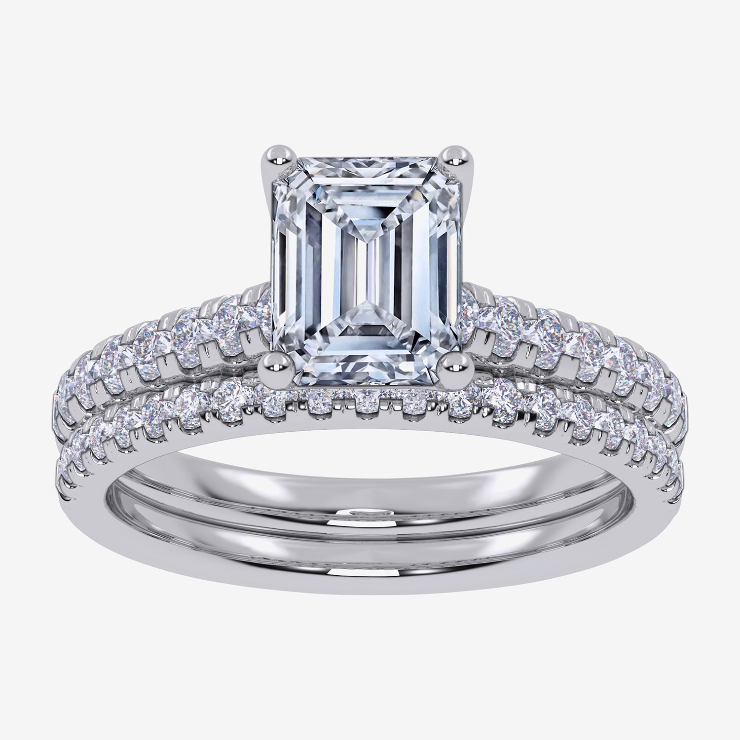 G / Vs2-Si1) Womens 2 1/2 CT. T.W. Lab Grown White Diamond 10K Gold Side Stone Bridal Set