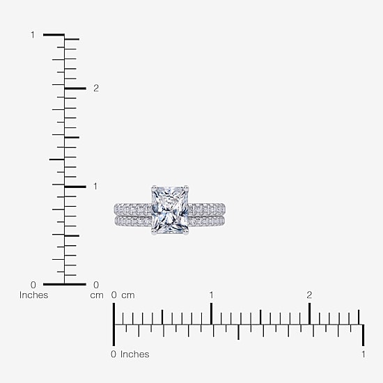 (G / Vs2-Si1) Womens 4 1/2 CT. T.W. Lab Grown White Diamond 10K Gold Side Stone Bridal Set