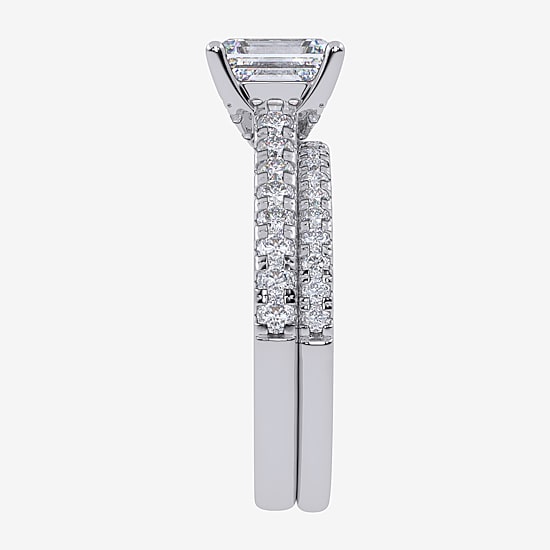 (G / Vs2-Si1) Womens 4 1/2 CT. T.W. Lab Grown White Diamond 10K Gold Side Stone Bridal Set