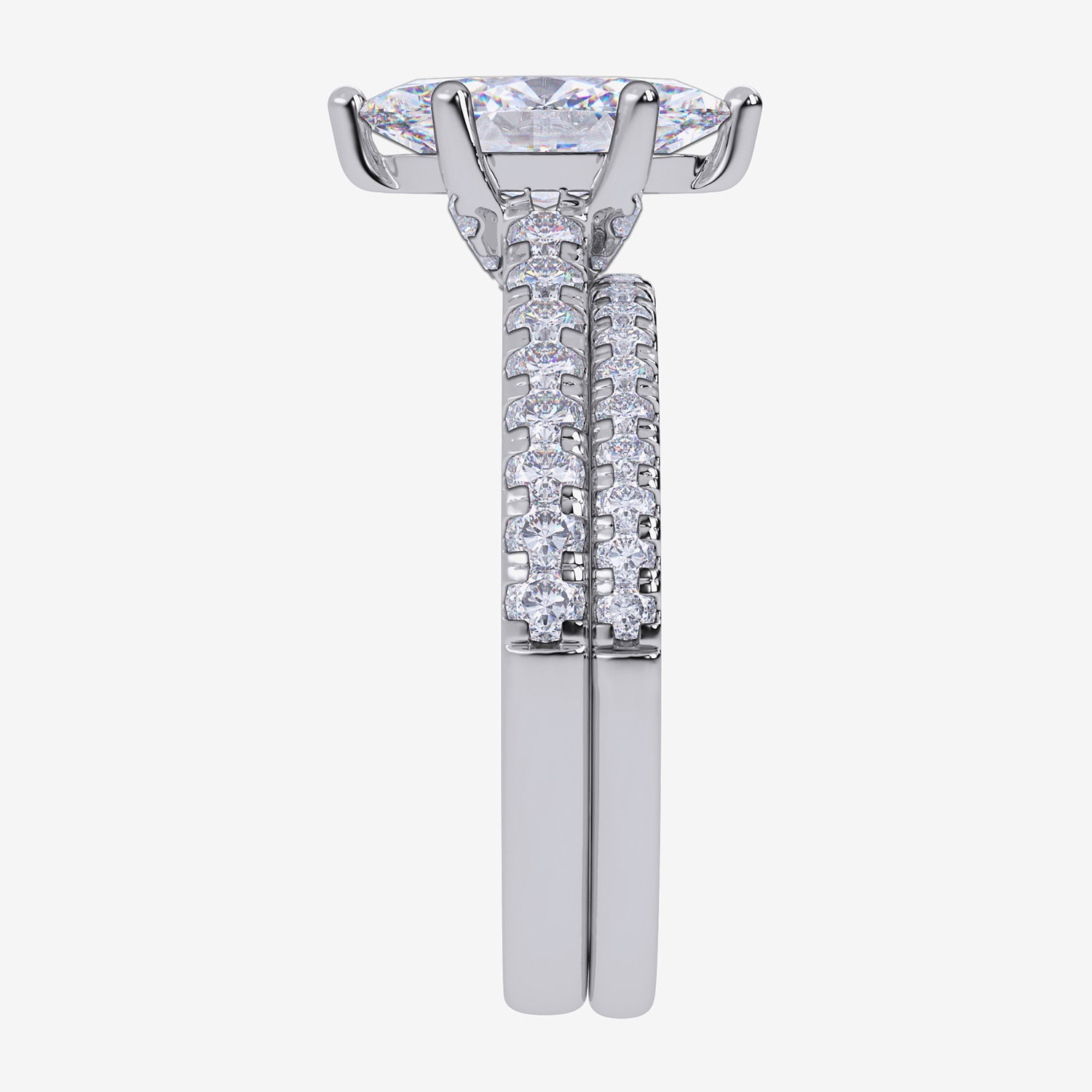 (G / Vs2-Si1) Womens 4 1/2 CT. T.W. Lab Grown White Diamond 10K Gold Marquise Side Stone Bridal Set
