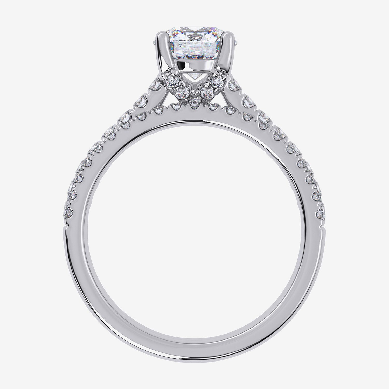 G / Vs2-Si1) Womens 1/ CT. T.W. Lab Grown White Diamond 10K Gold Round Side Stone Bridal Set