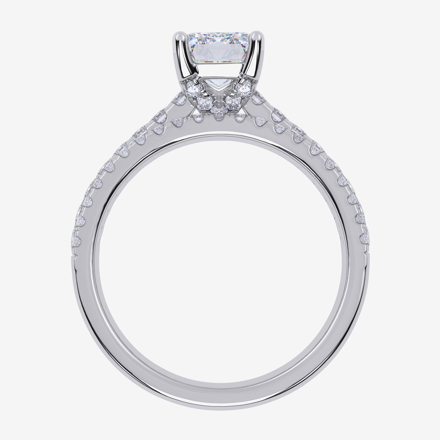 (G / Vs2-Si1) Womens 3 1/2 CT. T.W Lab Grown White Diamond 10K Gold Rectangular Side Stone Bridal Set