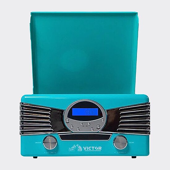 Victor Diner 7-In-1 Music Center Bookshelf Turntables