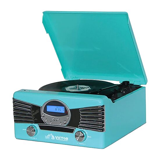 Victor Diner 7-In-1 Music Center Bookshelf Turntables