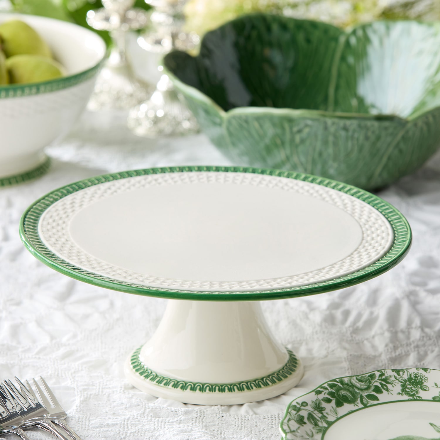 Certified International Le Jardin Cake Plate