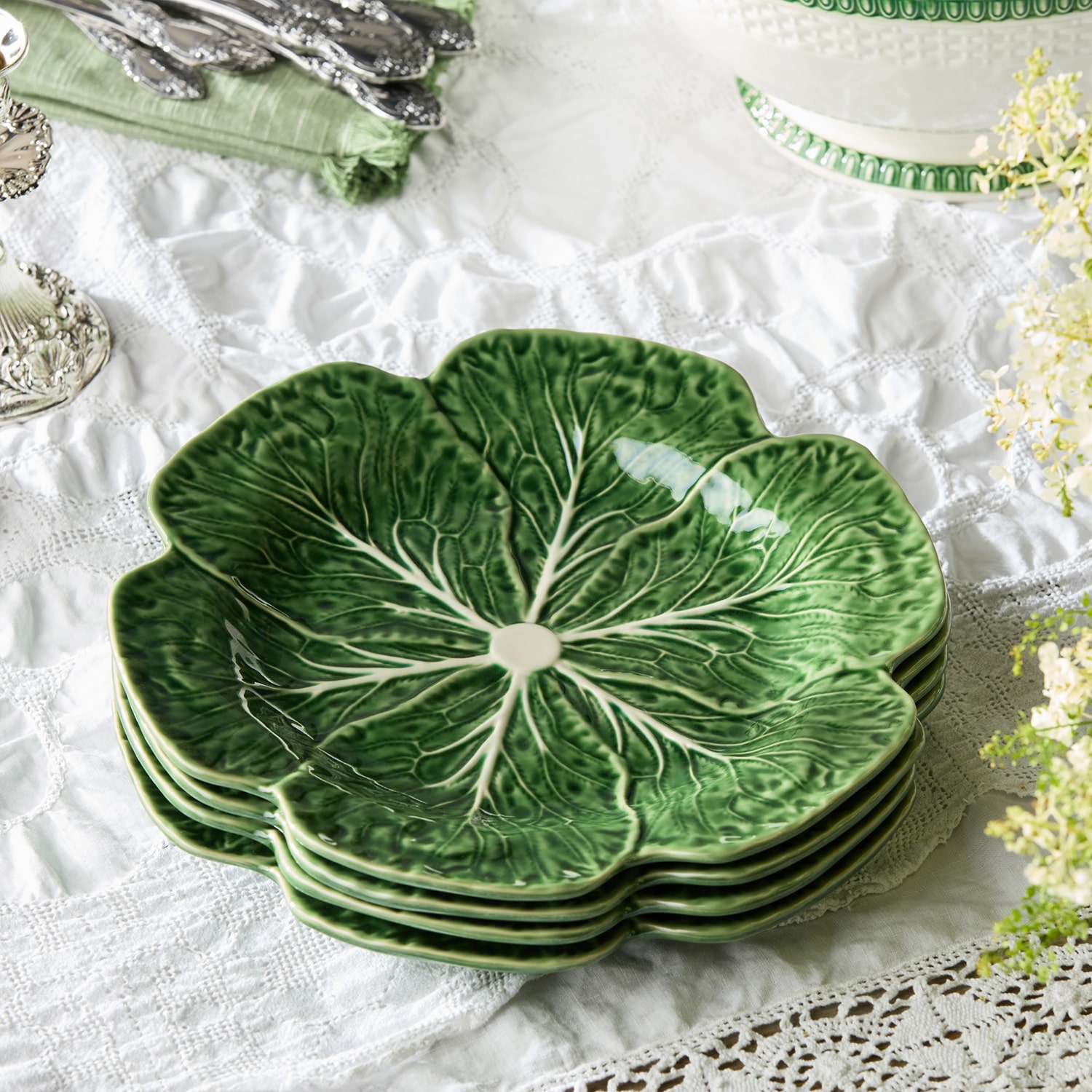 Certified International Le Jardin Cabbage 4-pc. Stoneware Dinner Plate