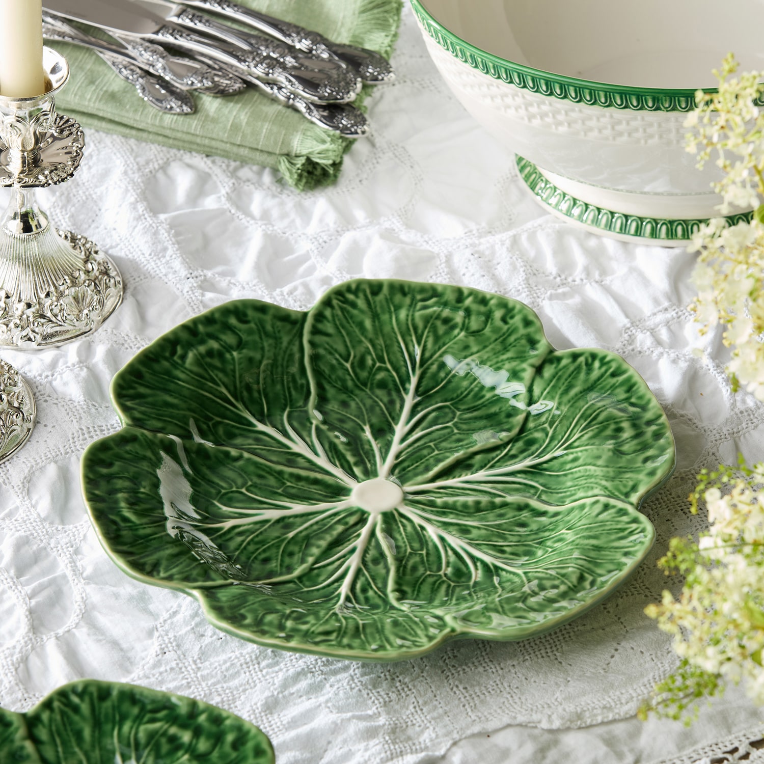 Certified International Le Jardin Cabbage 4-pc. Stoneware Dinner Plate