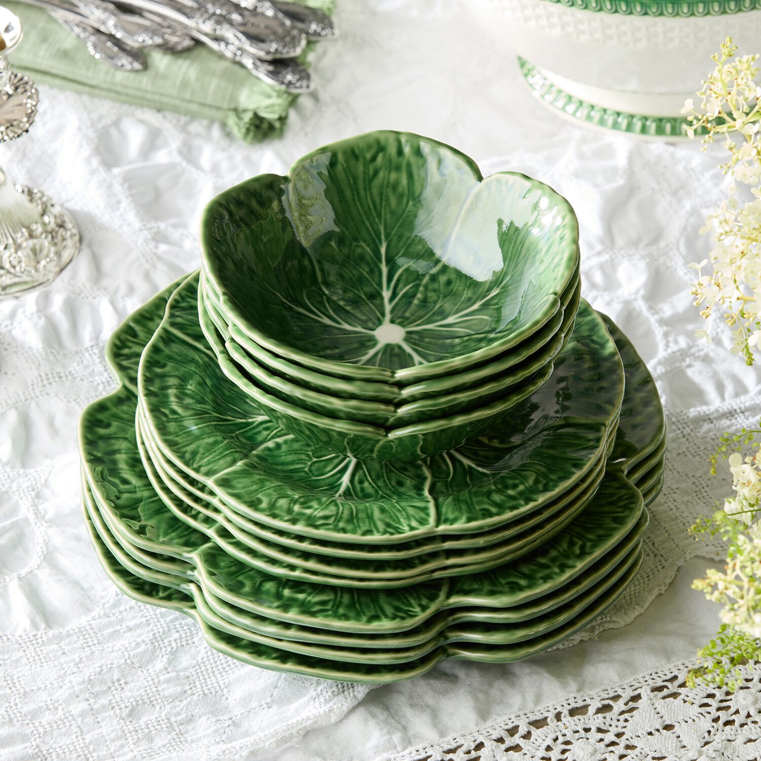 Certified International Le Jardin Cabbage 12-pc. Stoneware Dinnerware Set