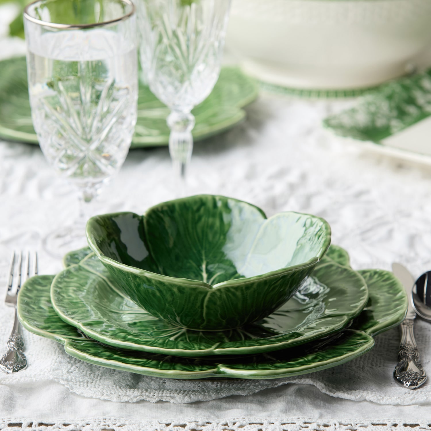 Certified International Le Jardin Cabbage 12-pc. Stoneware Dinnerware Set
