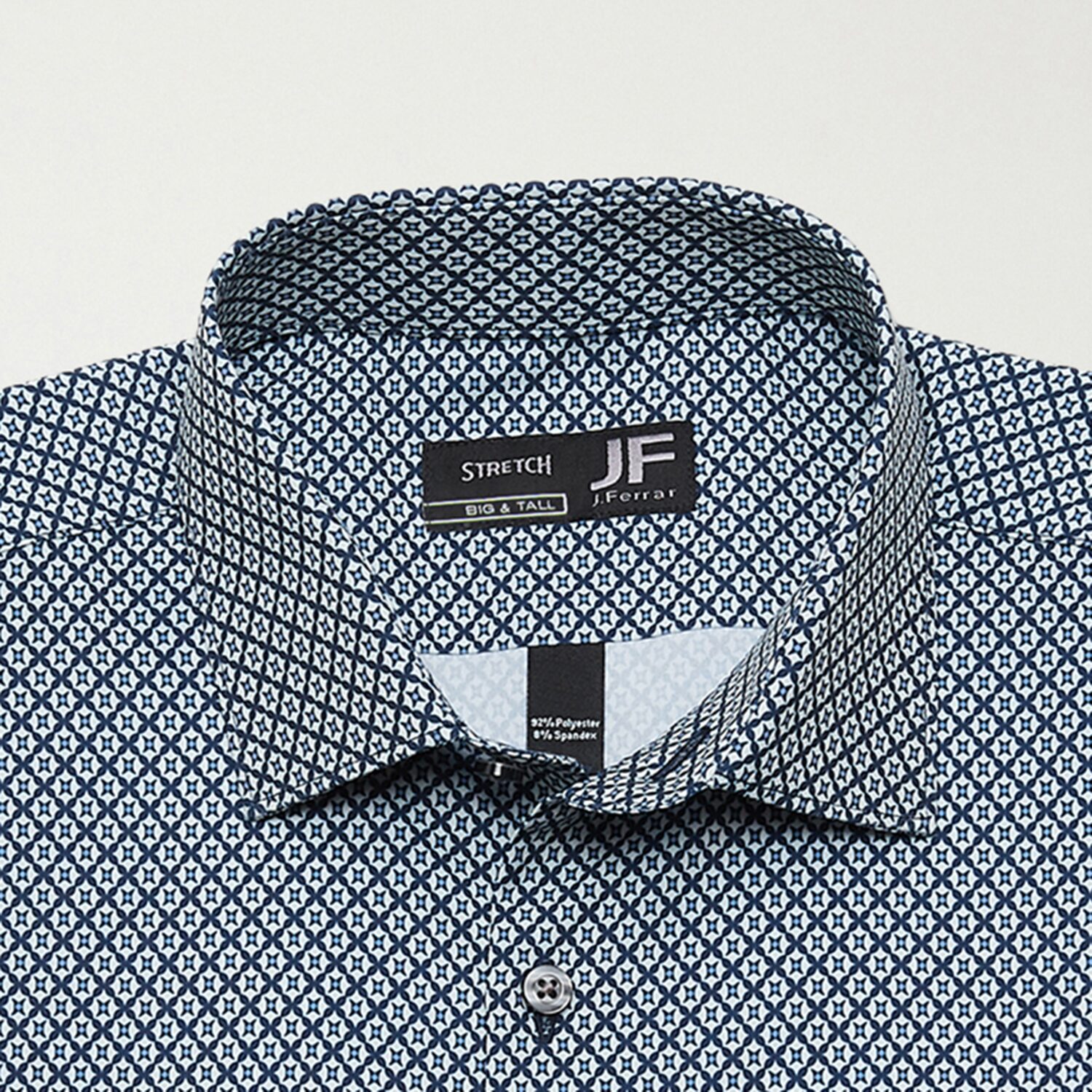 J. Ferrar Big and Tall Mens Regular Fit Easy Care Stretch Fabric Long Sleeve Dress Shirt