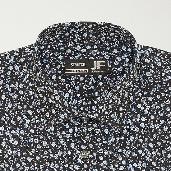 J. Ferrar Big and Tall Mens Regular Fit Easy Care Stretch Fabric Long Sleeve Dress Shirt