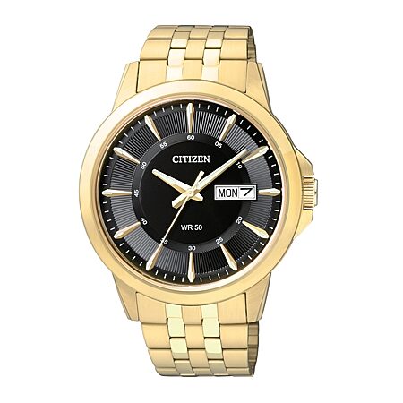 Citizen Quartz Mens Gold Tone Stainless Steel Expansion Watch