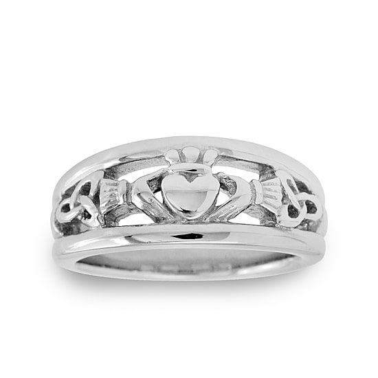 9M Stainless Steel Claddagh Wedding Band