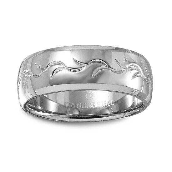 Mens 6MM Stainless Steel Wedding Band
