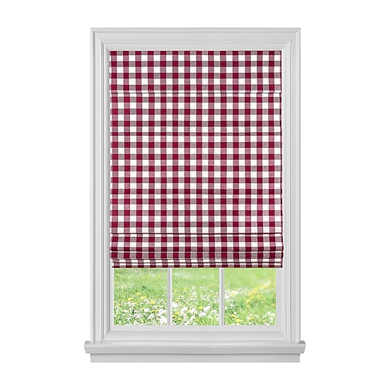 Achim Buffalo Check Cordless Light-Filtering Roman Shade