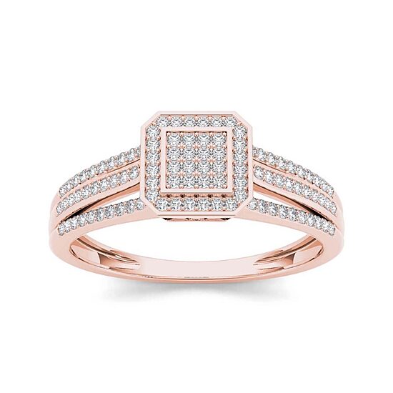 1/4 CT.T.W. Natural Diamond 10K Rose Gold Engagement Ring