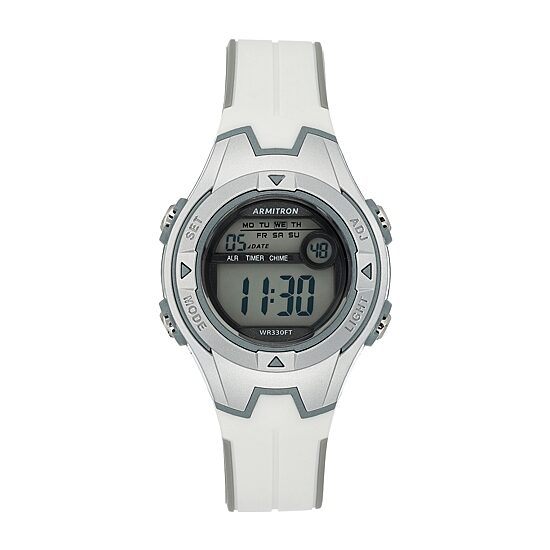 Armitron Prosport Womens Chronograph White Strap Watch 45/7115gwt