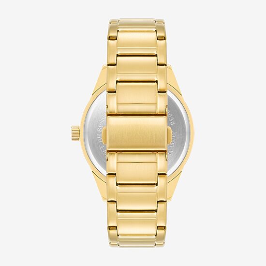 Armitron Mens Gold Tone Stainless Steel Bracelet Watch 20/5597bkgp