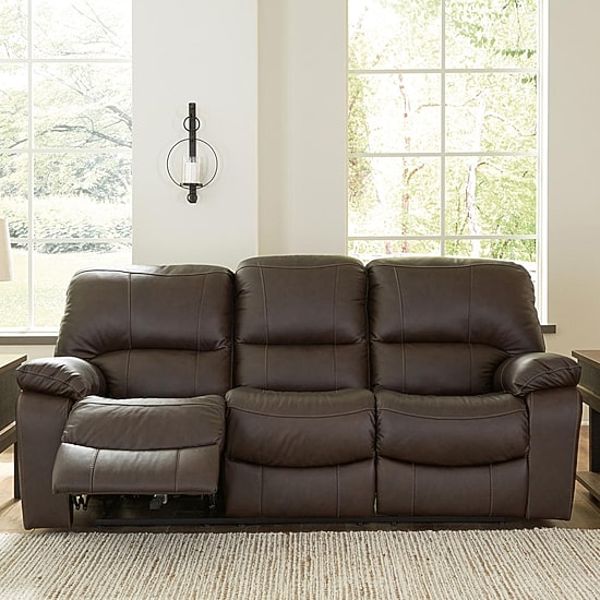 Signature Design By Ashley Leesworth Dual Power Leather Reclining Sofa