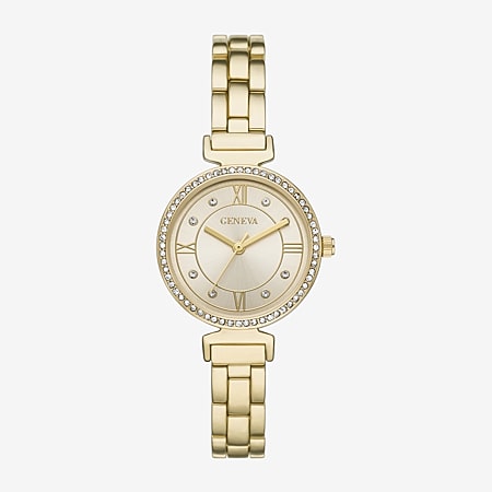 Geneva Womens Crystal Accent Gold Tone Bracelet Watch  display picture 1