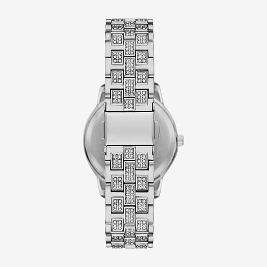Geneva Womens Crystal Accent Silver Tone Bracelet Watch Fmdjm294