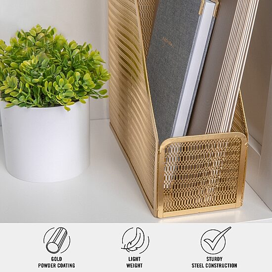 Martha Stewart Gold Mesh Single File Holder