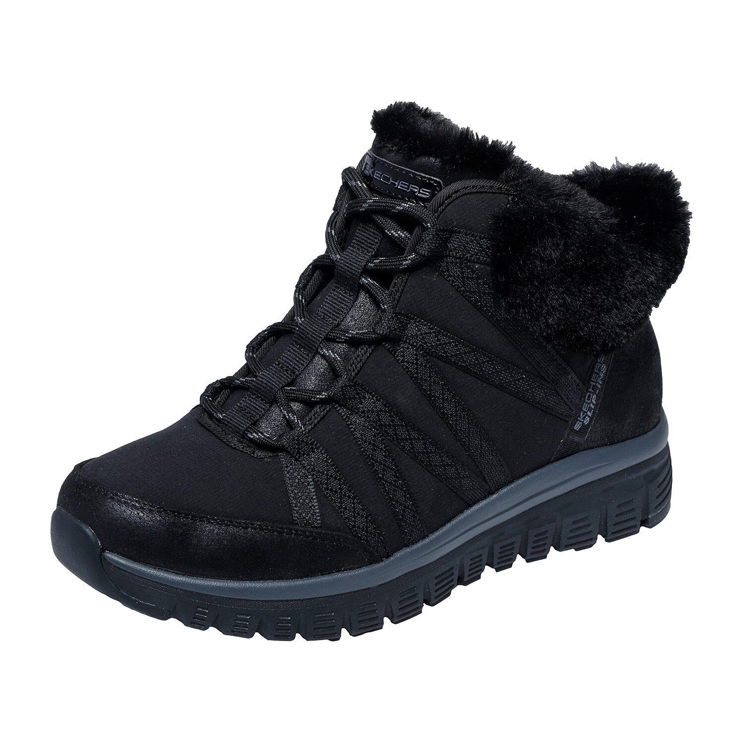 Skechers Womens Graceful Flat Heel Lace Up Boots