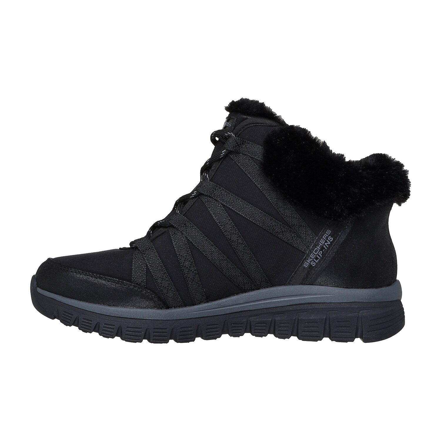 Skechers Womens Graceful Flat Heel Lace Up Boots