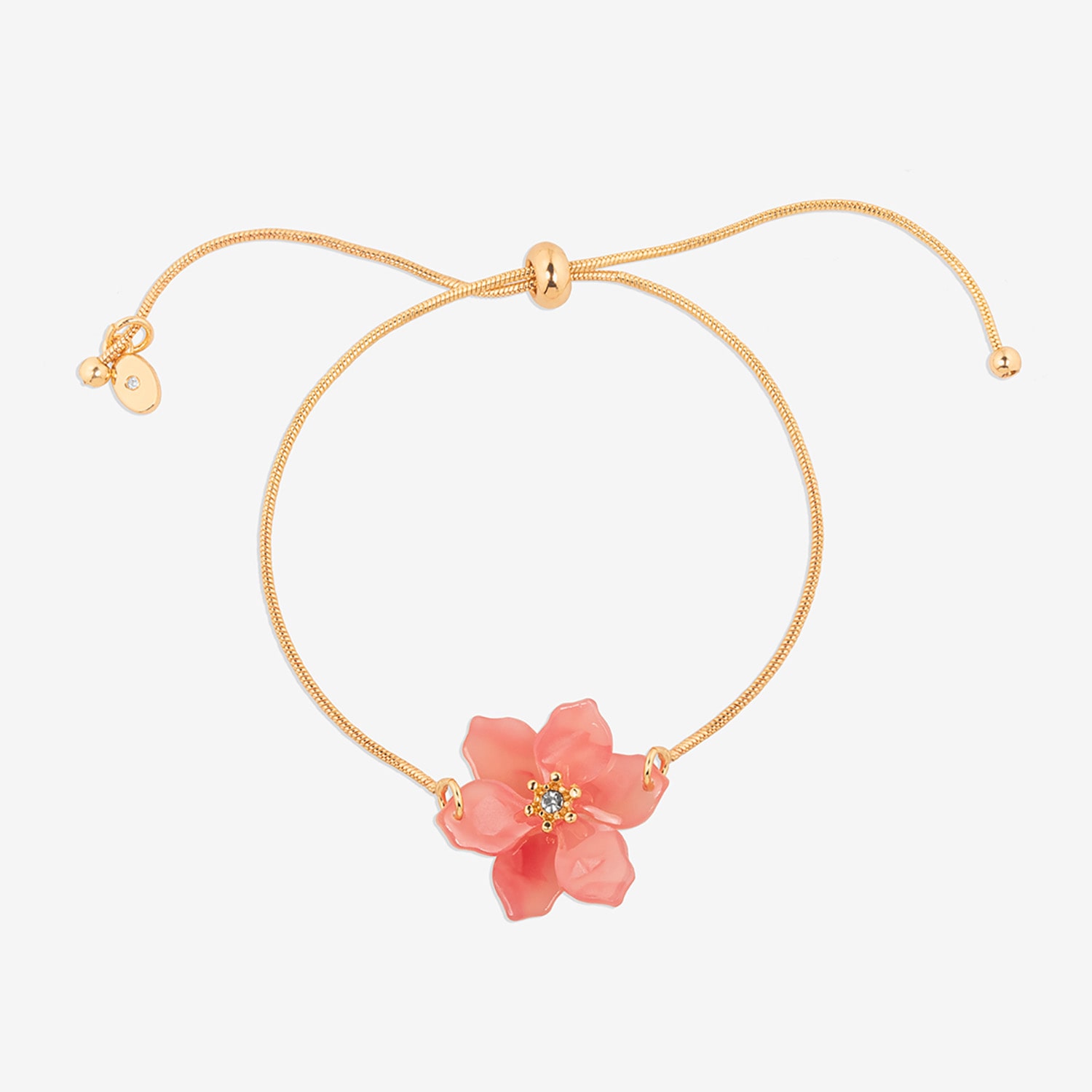 Bijoux Bar Delicates Womens Glass Flower Bolo Bracelet