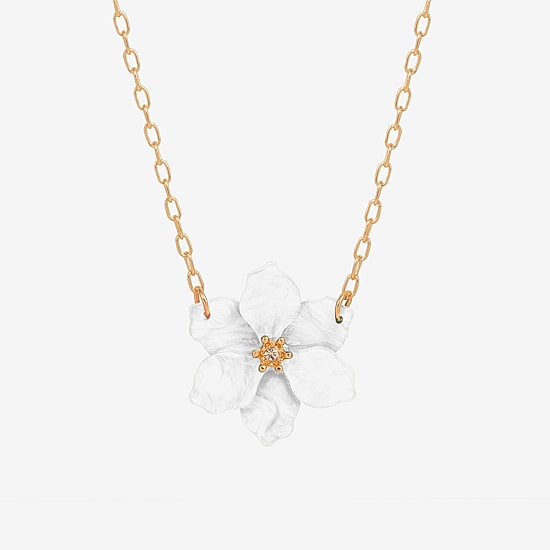 Bijoux Bar Delicates Womens Glass Fleur De Lis 16 Inch Pendant Necklace