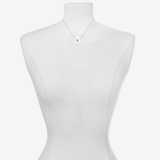 Bijoux Bar Delicates Womens Glass Fleur De Lis 16 Inch Pendant Necklace