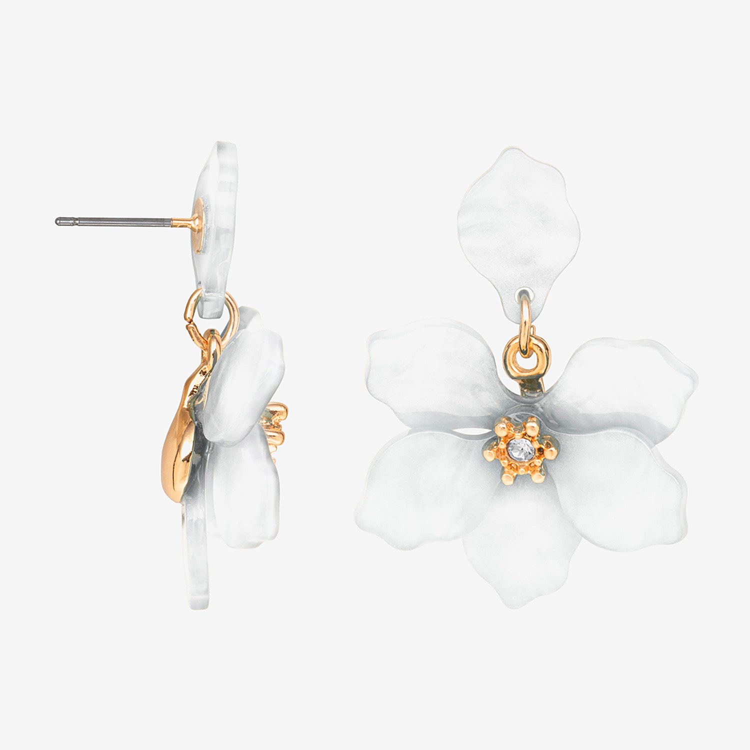 Bijoux Bar Delicates Womens Glass Flower Drop Earrings