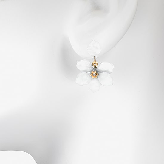 Bijoux Bar Delicates Womens Glass Flower Drop Earrings