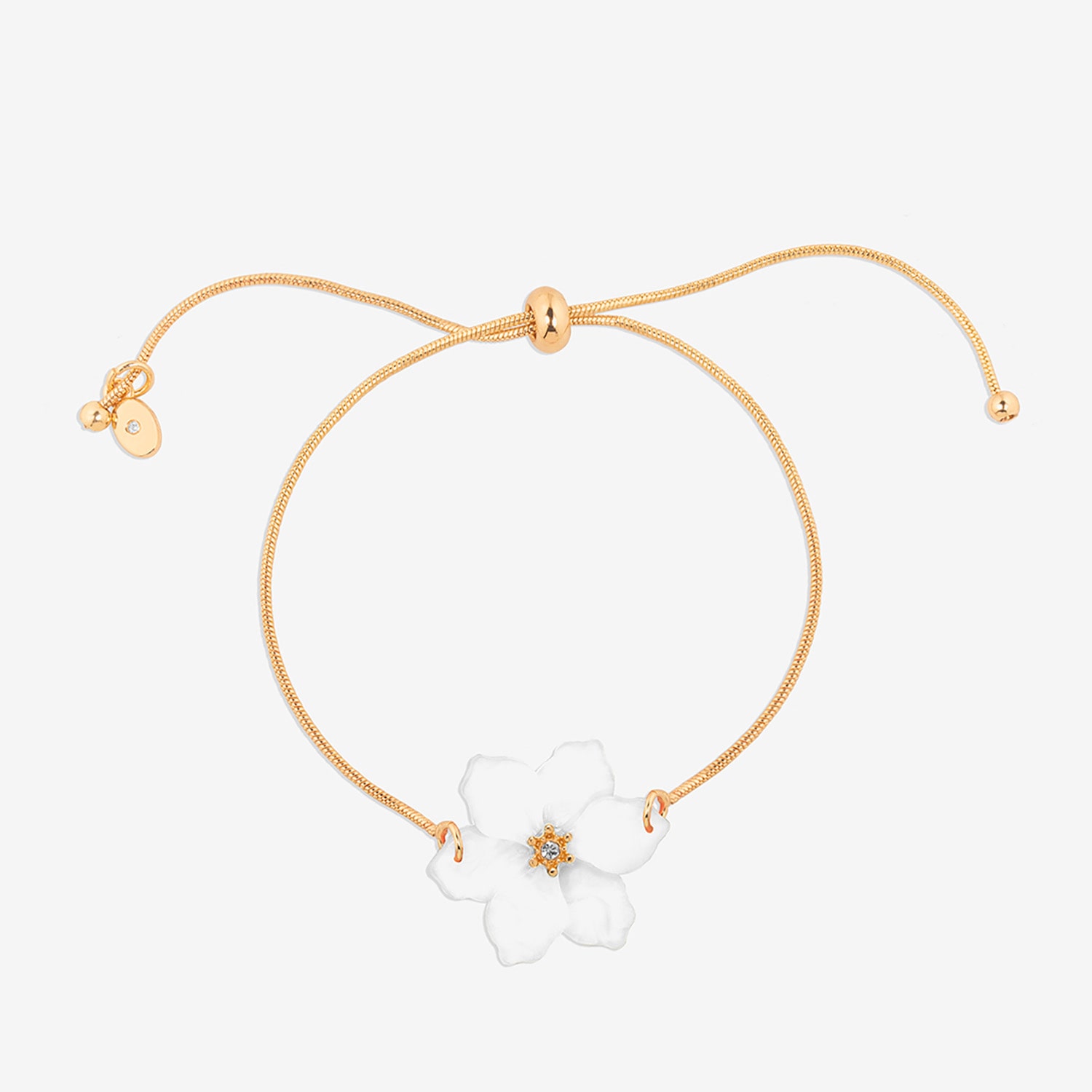 Bijoux Bar Delicates Womens Glass Flower Bolo Bracelet