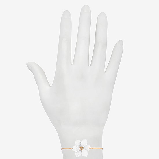 Bijoux Bar Delicates Womens Glass Flower Bolo Bracelet