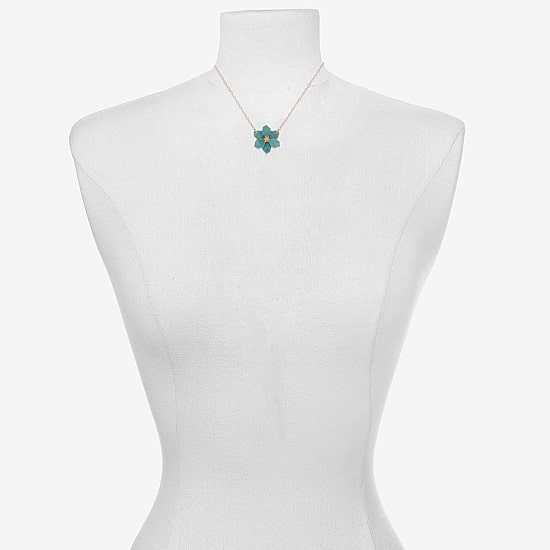 Bijoux Bar Delicates Womens Glass Fleur De Lis 16 Inch Pendant Necklace