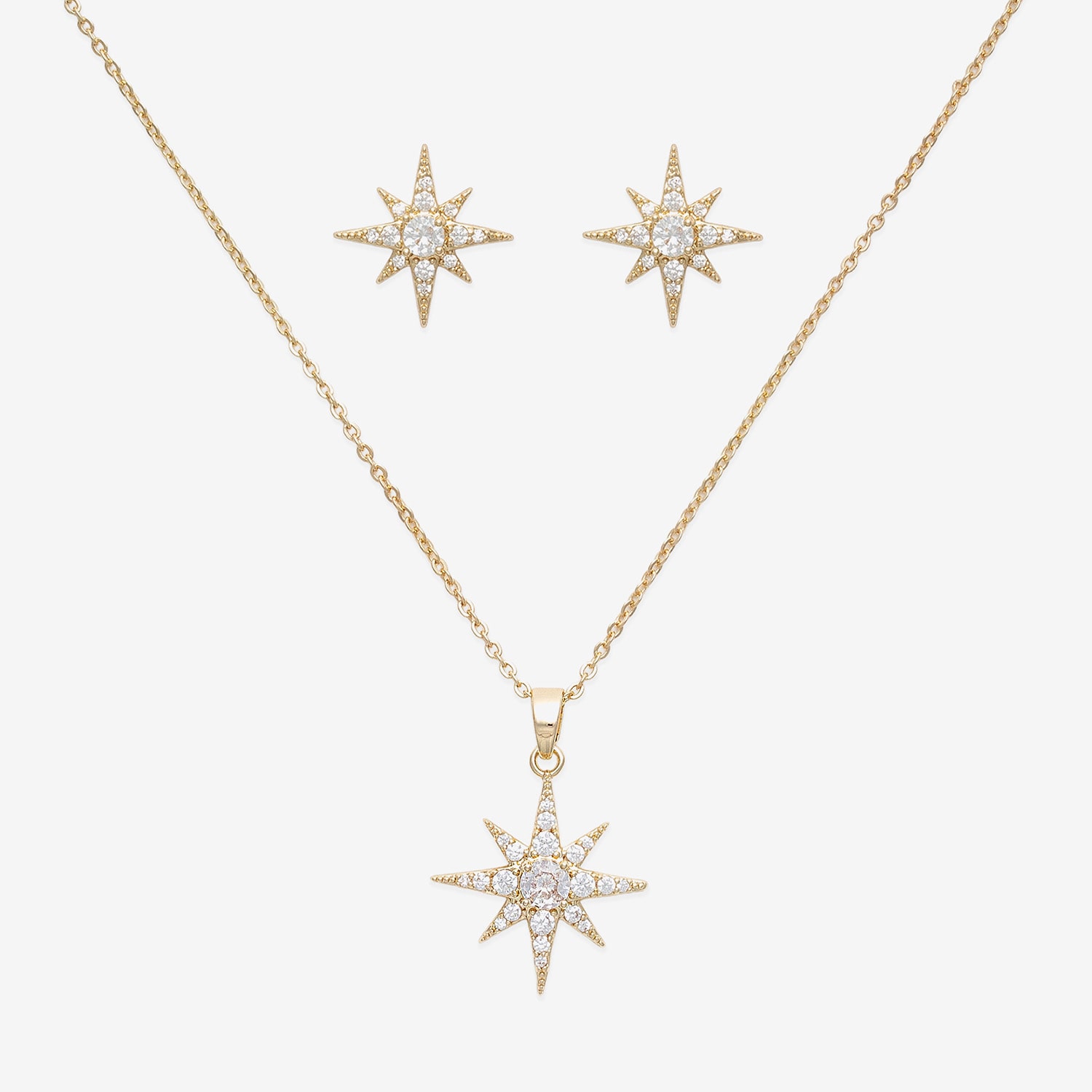 Mixit Pendant Necklace & Stud Earring Womens Cubic Zirconia Star 2-pc. Jewelry Set
