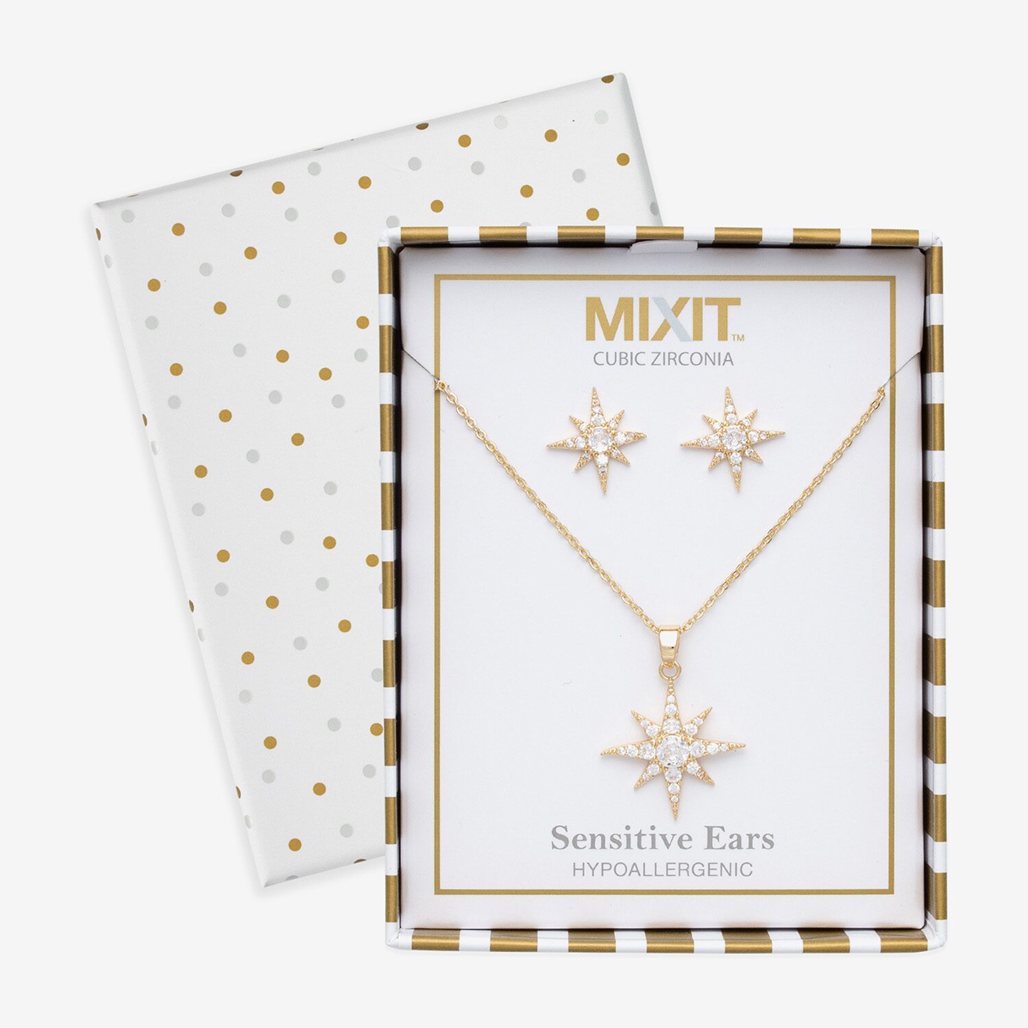 Mixit Pendant Necklace & Stud Earring Womens Cubic Zirconia Star 2-pc. Jewelry Set