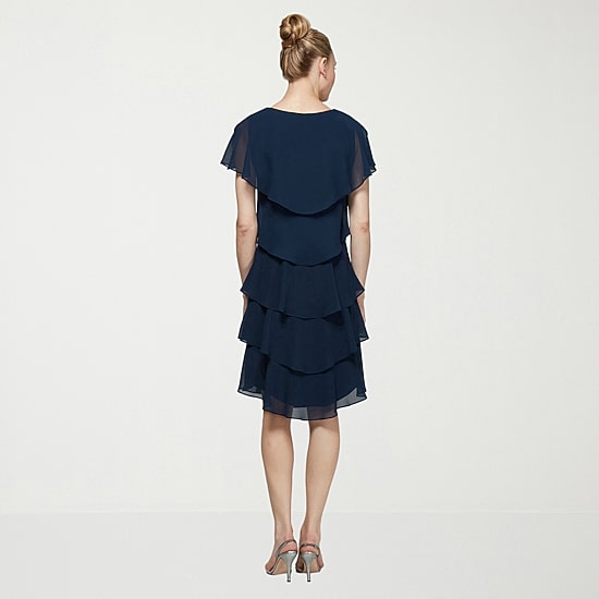 S. L. Fashions Womens V Neck Sleeveless Shift Dress