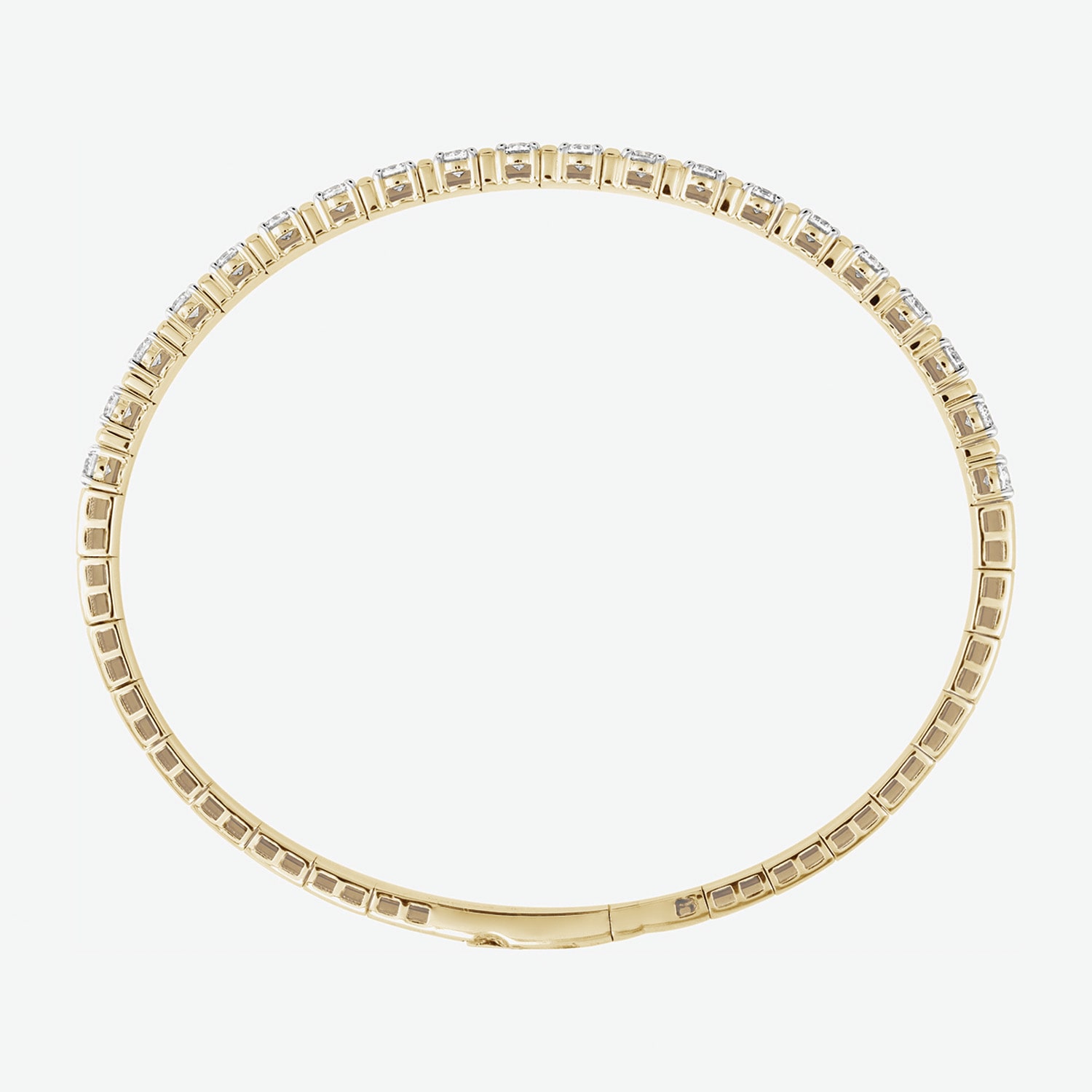 (F / Si2) Womens 2 CT. T.W. Lab Grown White Diamond 14K Gold Over Silver Bangle Bracelet