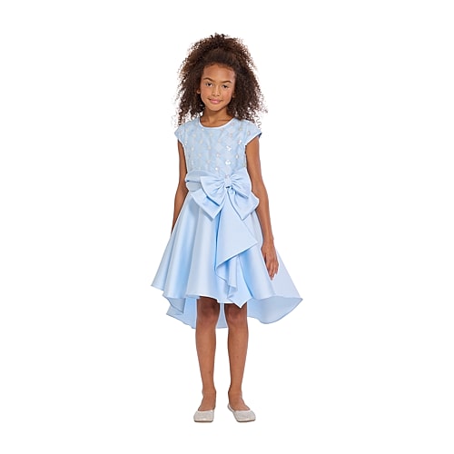 Bonnie Jean Big Kid Girls Short Sleeve Cap Fit + Flare Dress In Blue