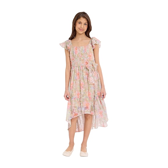Bonnie Jean Big Kid Girls Flutter Short Sleeve A-Line Dress
