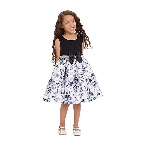 Bonnie Jean Kids' Little Girls Sleeveless Fit + Flare Dress In Black