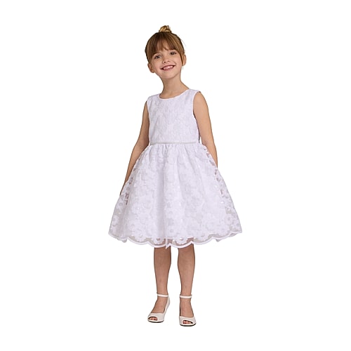 Bonnie Jean Kids' Little Girls Sleeveless Fit + Flare Dress In White