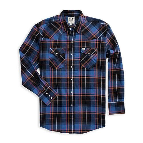 Ely Cattleman Mens Long Sleeve Classic Fit Tall Flannel Shirt, 3x-large Tall, Blue