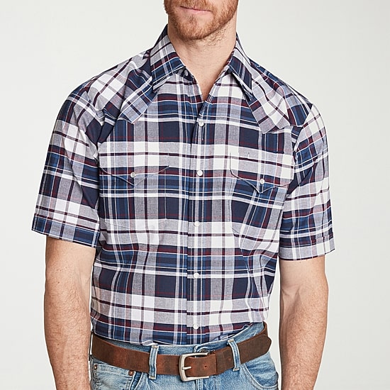 Ely Cattleman Mens Short Sleeve Western Shirt