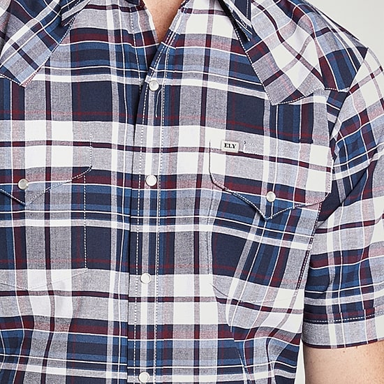 Ely Cattleman Mens Short Sleeve Western Shirt