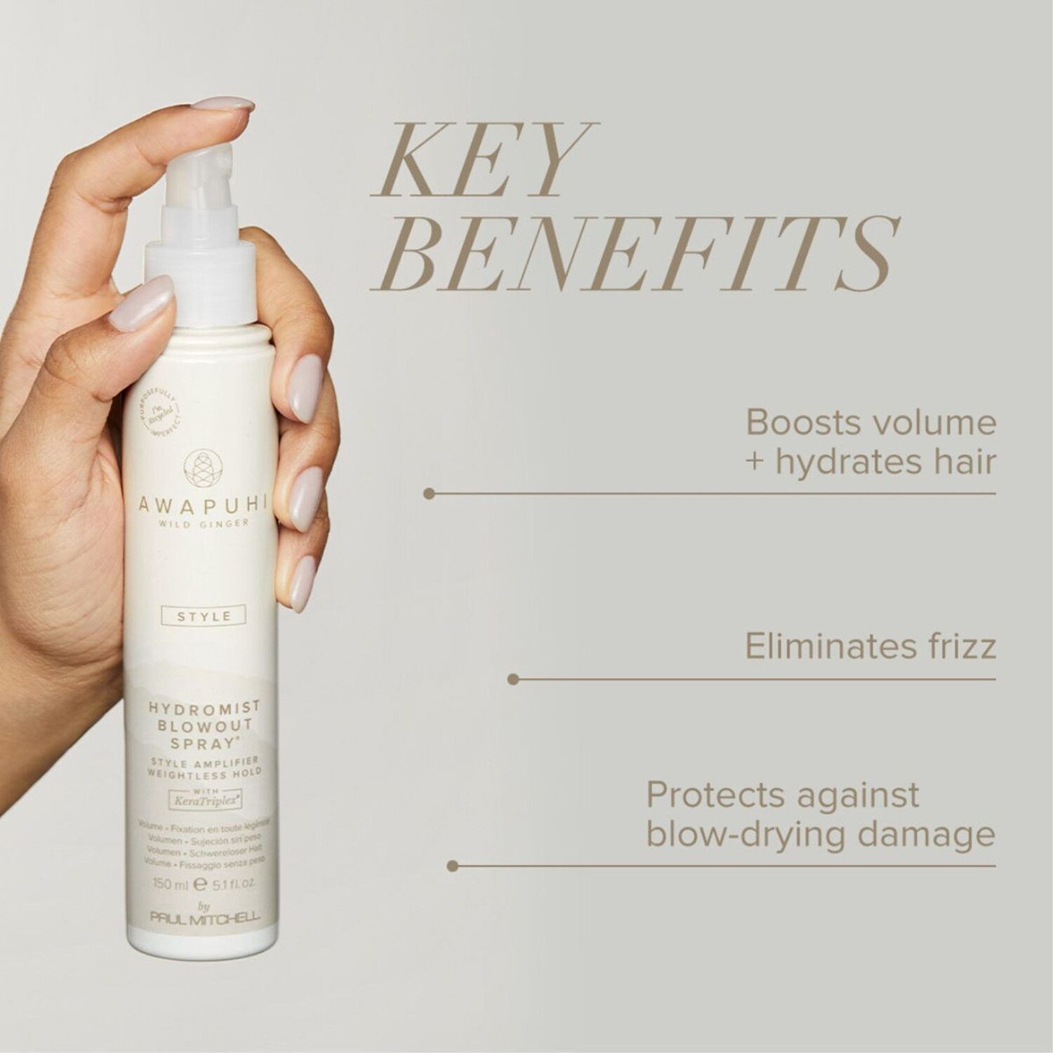 Paul Mitchell Awapuhi Hydromist Blow-Out Spray Styling Product 5.1 oz.